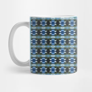 Psychedelic Blue White Green Geometry Pattern Mug